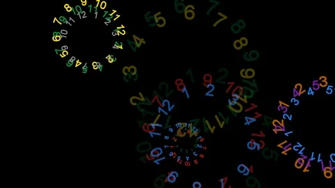 Abstract numbers on black background - 4k, loop, alpha Stock Footage 91409629