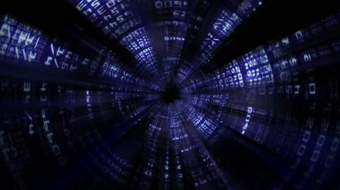 Abstract Numbers Lines Tunnel Background Stock Footage 48550357