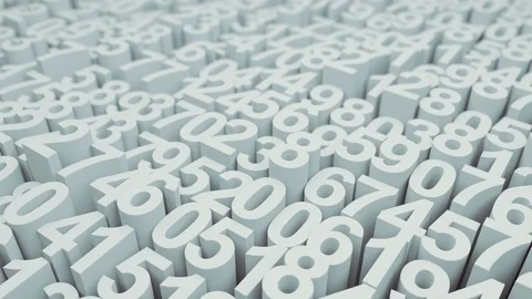 Abstract Numbers Random Motion, 3d Loopable Animation 4k Stock Footage 71834632