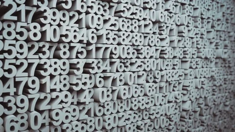 Abstract Numbers Random Motion, 3d Loopable Animation 4k Stock Footage 71835163