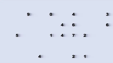 Abstract Numbers Random Motion, 3d Loopable Animation 4k Stock Footage 123865380