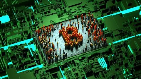 Abstract numbers Random motion in the form of coins bitcoin Stock Illustration