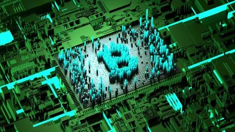 Abstract numbers Random motion in the form of coins bitcoin Illustrazione stock