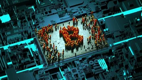 Abstract numbers Random motion in the form of coins bitcoin Stock Illustration