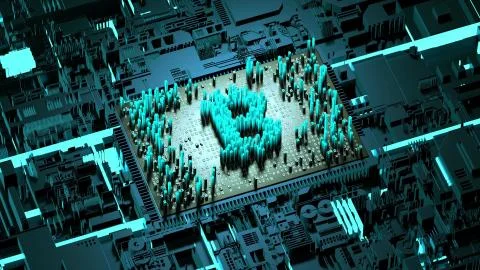 Abstract numbers Random motion in the form of coins bitcoin Stock Illustration