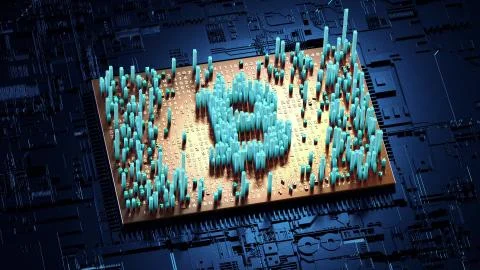 Abstract numbers Random motion in the form of coins bitcoin 스톡 일러스트