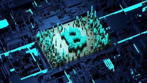 Abstract numbers Random motion in the form of coins bitcoin Illustrazione stock