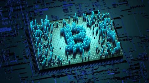 Abstract numbers Random motion in the form of coins bitcoin Stock Illustration