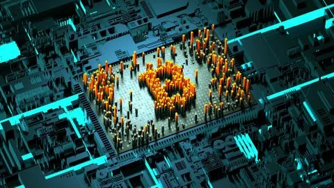 Abstract numbers Random motion in the form of coins bitcoin 스톡 일러스트