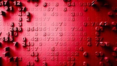 Abstract Numbers Random Motion Illustrazione stock