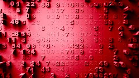 Abstract Numbers Random Motion Illustrazione stock