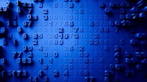 Abstract Numbers Random Motion Illustrazione stock
