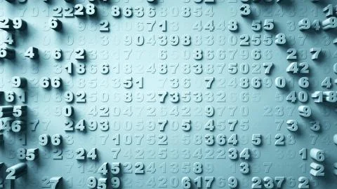 Abstract Numbers Random Motion Illustrazione stock