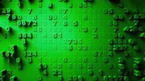 Abstract Numbers Random Motion Illustrazione stock