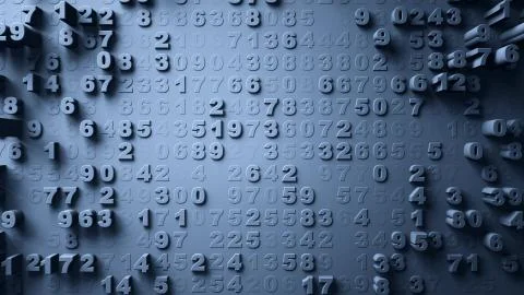 Abstract Numbers Random Motion Illustrazione stock