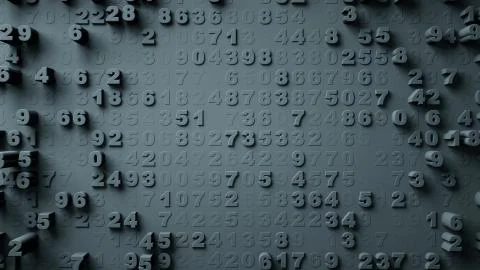 Abstract Numbers Random Motion Illustrazione stock