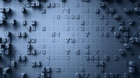 Abstract Numbers Random Motion Illustrazione stock