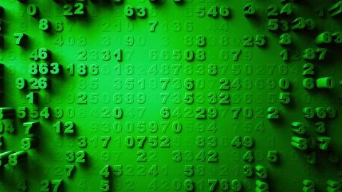 Abstract Numbers Random Motion Illustrazione stock