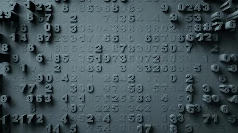 Abstract Numbers Random Motion Stock Illustration