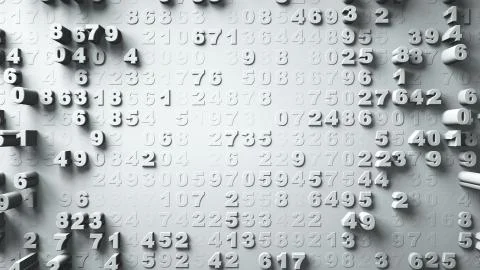 Abstract Numbers Random Motion Illustrazione stock