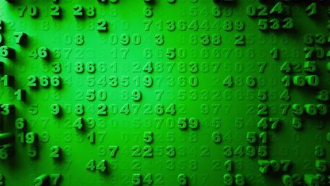 Abstract Numbers Random Motion Illustrazione stock