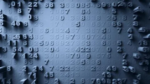 Abstract Numbers Random Motion Stock Illustration