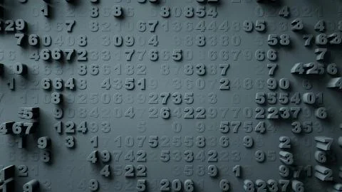 Abstract Numbers Random Motion Illustrazione stock