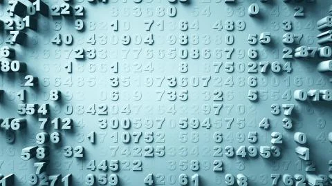 Abstract Numbers Random Motion Illustrazione stock