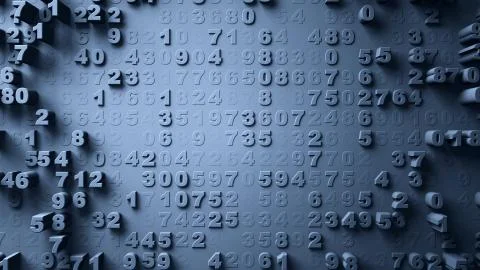 Abstract Numbers Random Motion Illustrazione stock