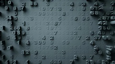 Abstract Numbers Random Motion Illustrazione stock