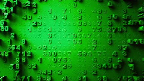 Abstract Numbers Random Motion Illustrazione stock
