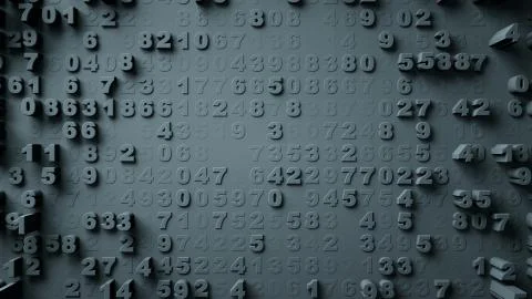 Abstract Numbers Random Motion Stock Illustration