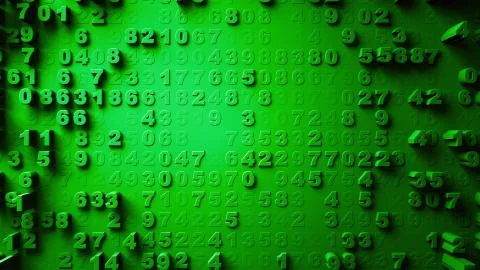 Abstract Numbers Random Motion Illustrazione stock