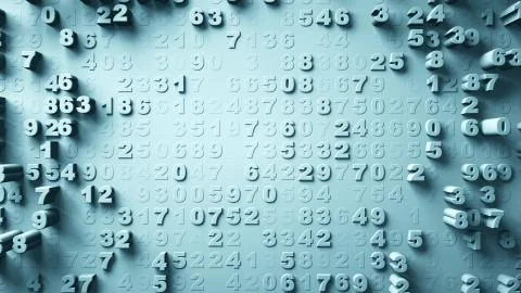 Abstract Numbers Random Motion Stock Illustration