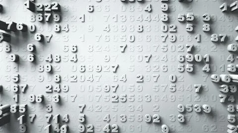 Abstract Numbers Random Motion Stock Illustration