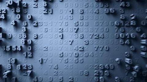 Abstract Numbers Random Motion 스톡 일러스트