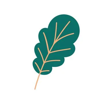 Abstract oak leaf in flat style. Minimalistic art. Design element for icon Stock Illustration