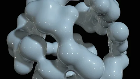 Abstract object based on metabolic spheres in the process of fusion Video stock 219286055