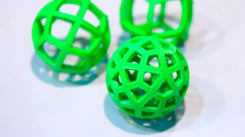Abstract object of a blue color printed by 3d printer on white background. Video stock 151933041