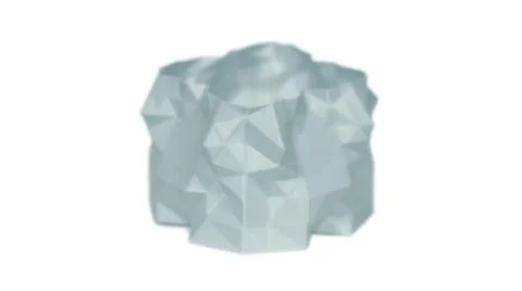 Abstract object of blue color printed by 3d printer isolated Stock Photos