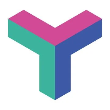 Abstract object of cubes. Retro colored. Isometric 3D vector object Stock Illustration