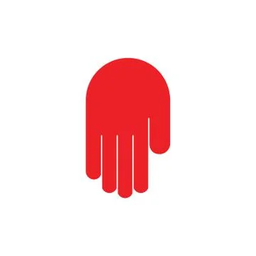 Abstract object move fast hand palm shape logo Stock Illustration