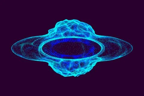 Abstract object of particles. Vector illustration. 库存插图