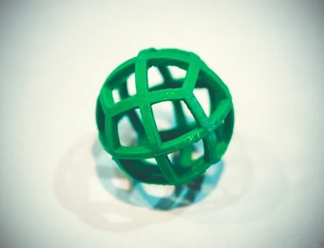 Abstract object printed by 3d printer on white background. Stock Photos