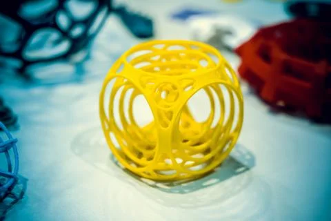 Abstract object printed by 3d printer close-up. Foto stock