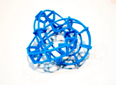 Abstract object printed by 3d printer on white background. Stock Photos