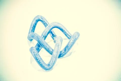 Abstract object printed by 3d printer on white background. Foto stock