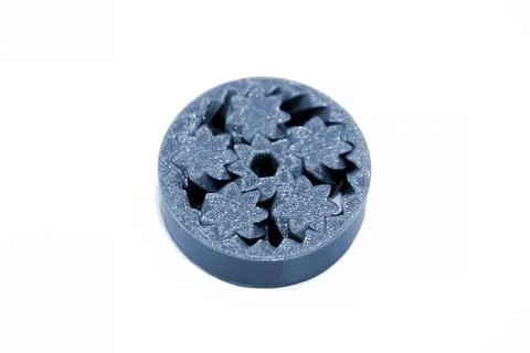 Abstract object printed by 3d printer on white background. Stock Photos