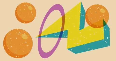 Abstract Object in trendy risograph design Stock Footage 297728710