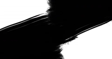 Abstract oblique splash paint brush stroke black and white transition back Stock Footage 84157314